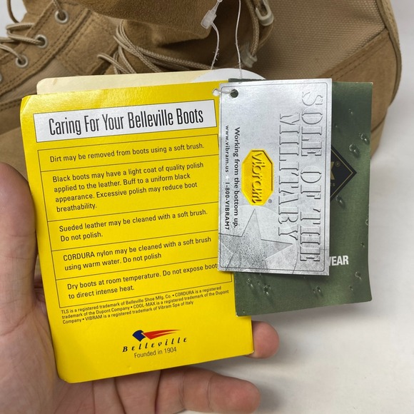 Belleville GORE-TEX Vibram Desert Sand Military Boots Size 12.5R 303 108‎ main image 13